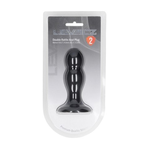 LEVELZ Double Rattle Plug M czarny - silikonowy model z podwojną kulą