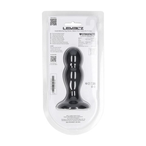 LEVELZ Double Rattle Plug M czarny - silikonowy model z podwojną kulą