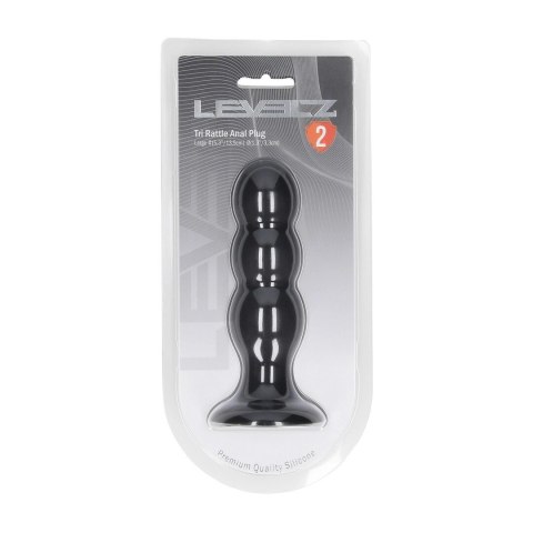 LEVELZ Tri Rattle Plug L Czarny - silikonowy model z systemem drgań