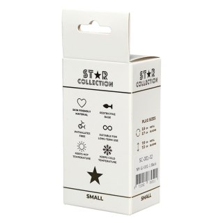 Star Collection - Black Silicone Anal Plug S - Pink Stone