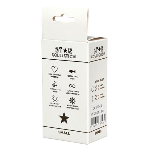 Star Collection - Black Silicone Anal Plug S - Purple Stone