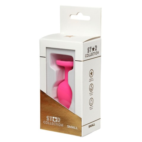 Star Collection - Pink Silicone Anal Plug S - Light Pink Stone
