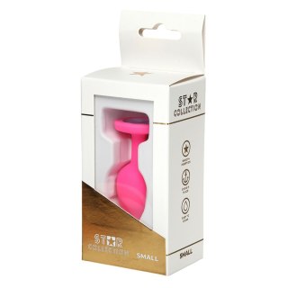 Star Collection - Pink Silicone Anal Plug S - Purple Stone