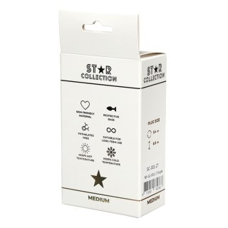 Star Collection - Purple Silicone Anal Plug M - Pink Stone