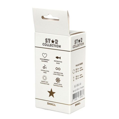 Star Collection - Purple Silicone Anal Plug S - Purple Stone