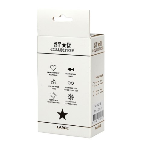 Star Collection - Silver Metal Anal Plug L - Clear Stone