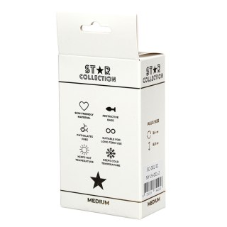 Star Collection - Silver Metal Anal Plug M - Pink Stone