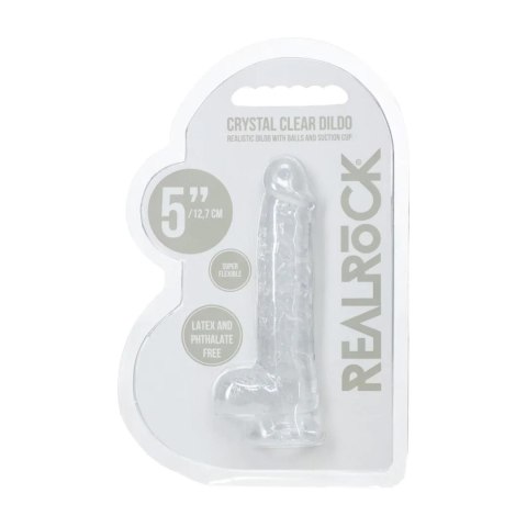 Realistic Dildo with Balls - 5" / 12,7 cm - Transparent