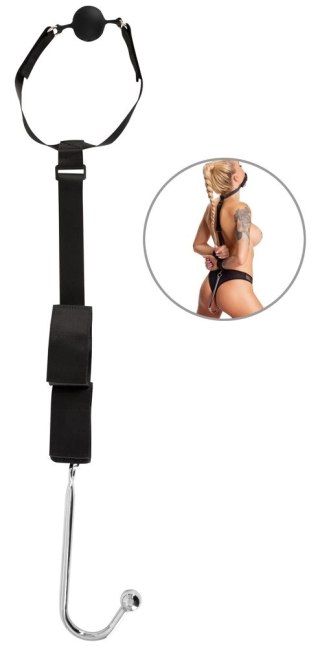 Bad Kitty Bondage Set z hakiem intymnym i kneblem, regulowany