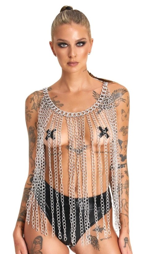 Bad Kitty Chainmail Collar/Szata z Łańcuszkow Srebrny Uniwersalny