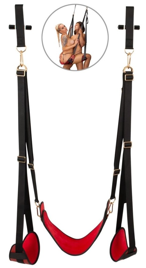 Bad Kitty Door Swing czarno-czerwony system podwieszany do drzwi 180kg