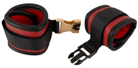 Bad Kitty Neck to Wrist Bondage Set czarno-czerwony, regulowany, z opaską