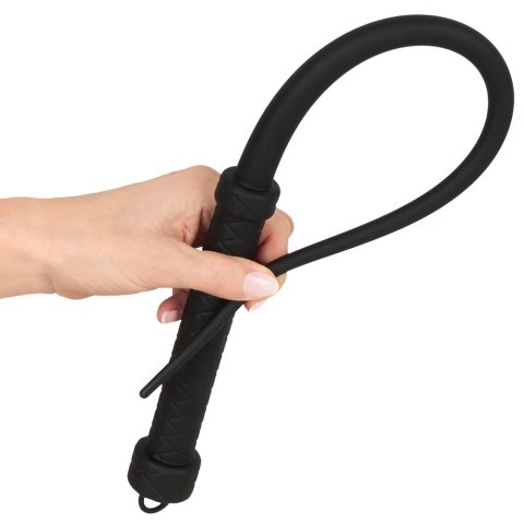 Bad Kitty Whip Silicone - czarny bat silikonowy 60 cm, ergonomiczny uchwyt