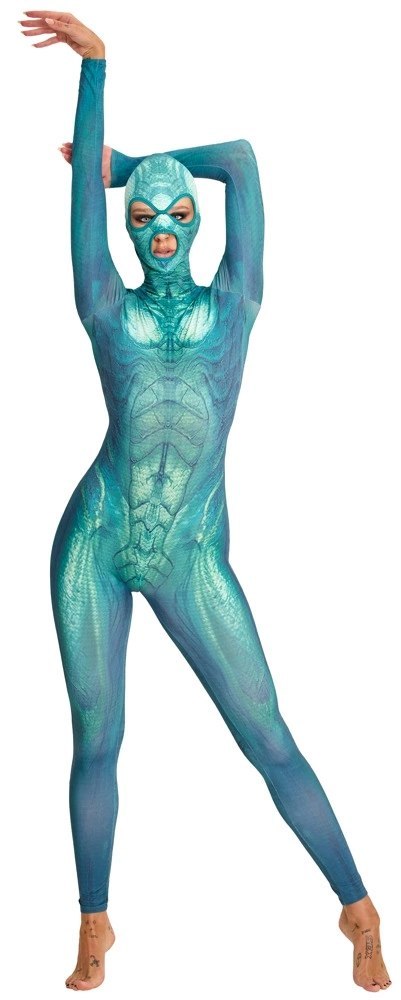Beasty Cocks Jumpsuit zielony L/XL - kombinezon z maską, elastyczny
