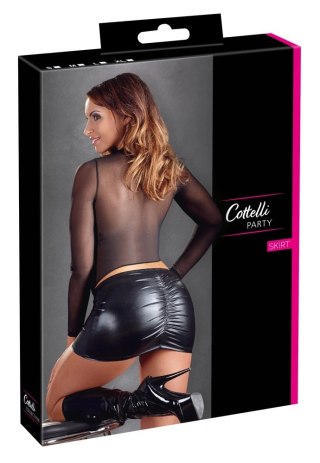 Cottelli Collection Mini Skirt czarna z falbaną wetlook XL