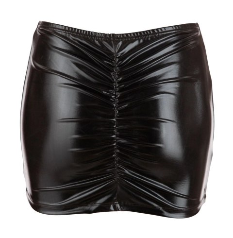 Cottelli Collection Mini Skirt czarna z falbaną wetlook XL