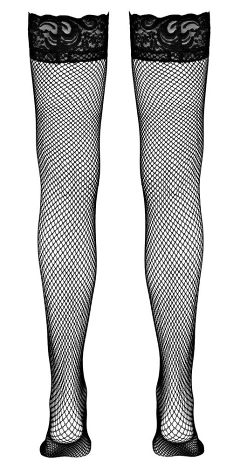 Cottelli LEGWARE Hold-up Net Stockings L czarne pończochy z koronką