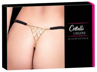 Cottelli LINGERIE Thong Rhinestones czarny S-L regulowany pasek
