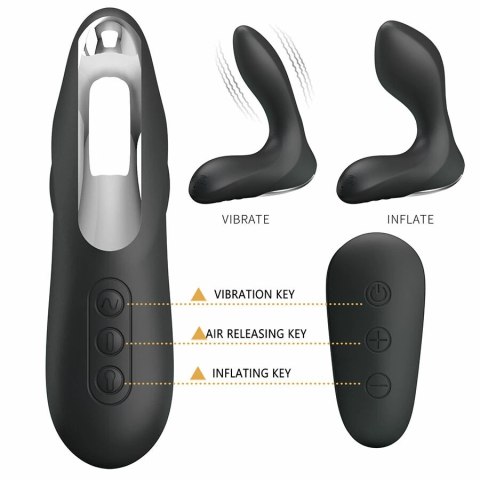 MR PLAY Masażer prostaty z pilotem, nadmuchiwany, 12 trybow, czarny
