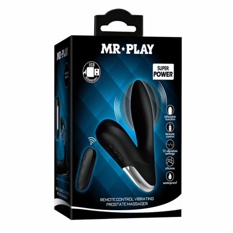 MR PLAY Masażer prostaty z pilotem, nadmuchiwany, 12 trybow, czarny