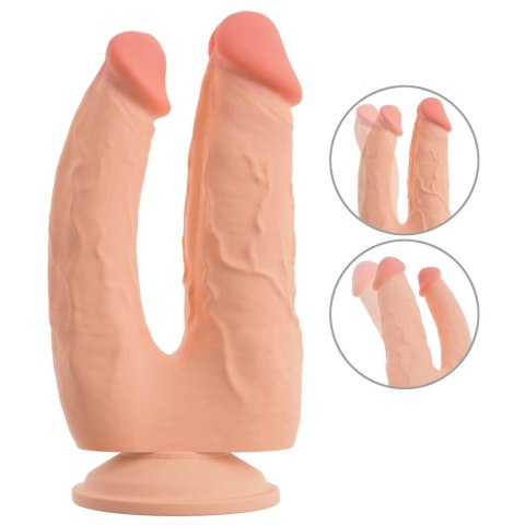 Nature Skin Bendable Double Penetrator elastyczny model TPE 20/19 cm