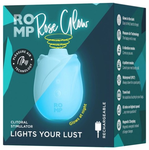 ROMP Rose Glow - kompaktowy stymulator powietrzny, świecący w ciemności