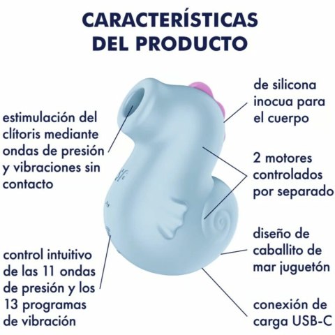Satisfyer Sea Pony Vibrator & Air Pulse Stymulator IPX7 USB-C rożowy