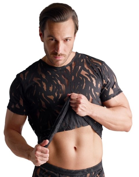Svenjoyment Shirt 2XL czarna koszulka burnout, transparentna, męska