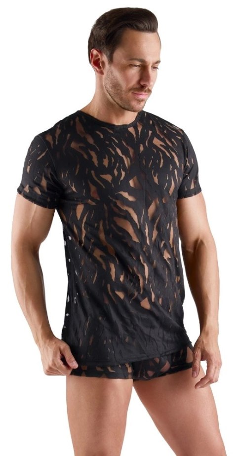 Svenjoyment Shirt 3XL czarna koszula z efektem burnout, krotki rękaw