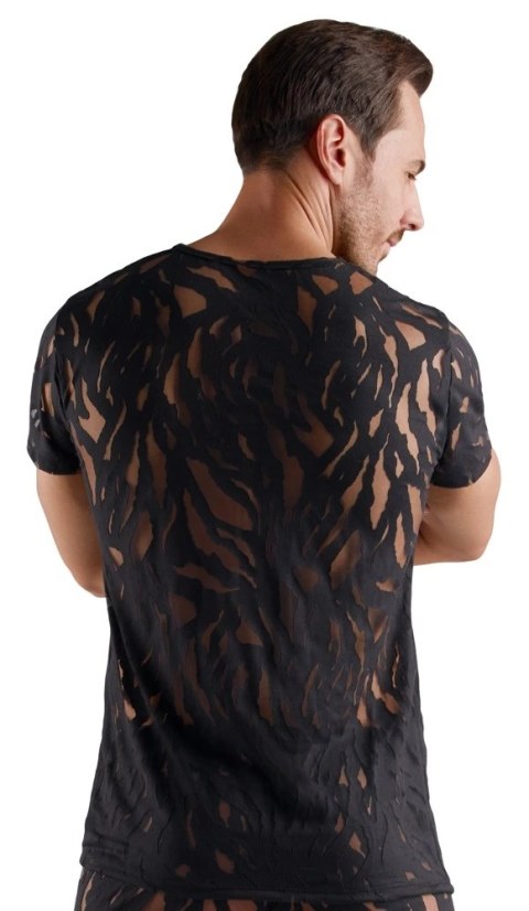Svenjoyment Shirt L czarna koszulka burnout transparentna męska