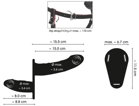 You2Toys RC Vibrating Double Strap-On silikonowy, podwojny, z pilotem