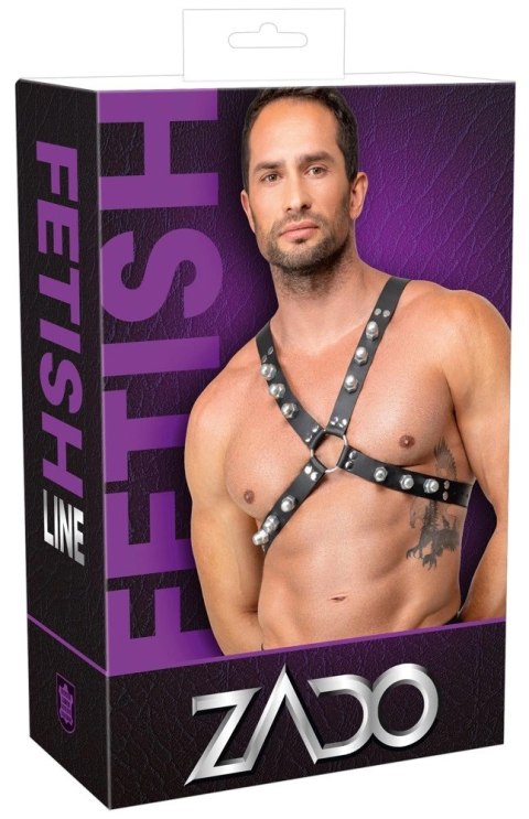 ZADO Leather Chest Harness czarny, regulowany, skorzany uprząż X S-L