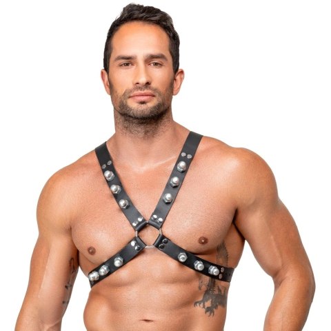 ZADO Leather Chest Harness czarny, regulowany, skorzany uprząż X S-L
