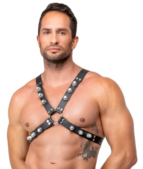 ZADO Leather Chest Harness czarny, regulowany, skorzany uprząż X S-L