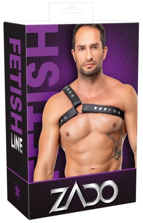 ZADO Men's Leather Harness XL-2XL czarny skorzany uprząż męska