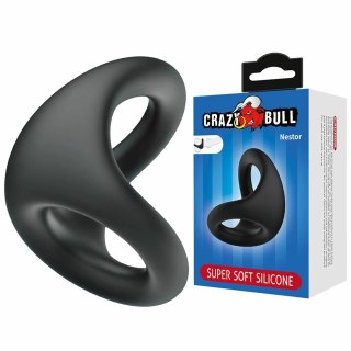 CRAZY BULL Nestor silikonowy pierścień anatomiczny czarny ergonomiczny