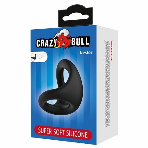 CRAZY BULL Nestor silikonowy pierścień anatomiczny czarny ergonomiczny