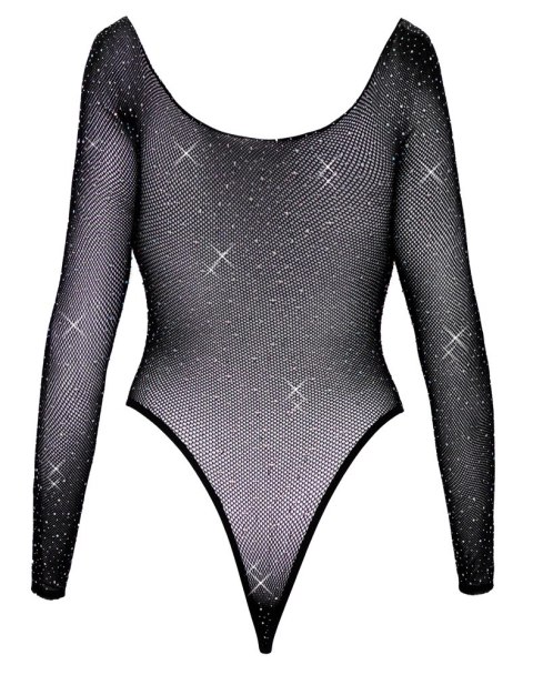 Cottelli Fantasy Body Glitter czarny siateczkowy z kryształkami S-L