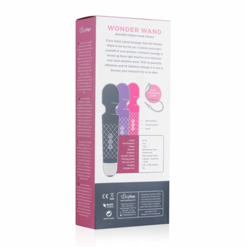 EasyToys Mini Wand Pink - kompaktowy masażer wielofunkcyjny 18 trybow