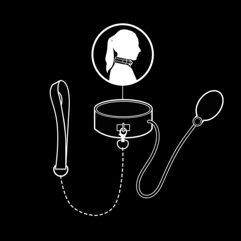 Fetish Submissive Bondage Nadmuchiwana obroża z łańcuchem, regulowana