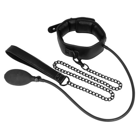 Fetish Submissive Bondage Nadmuchiwana obroża z łańcuchem, regulowana