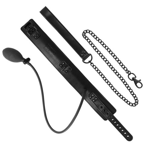 Fetish Submissive Bondage Nadmuchiwana obroża z łańcuchem, regulowana