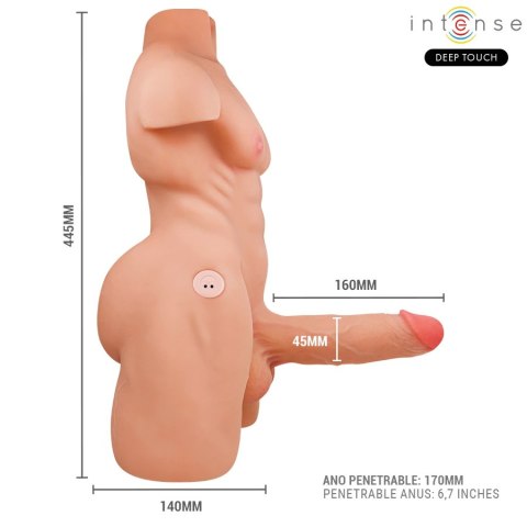 INTENSE Deep Touch Marty Torso z funkcją ruchu i wibracją, pilot, 6,2 kg