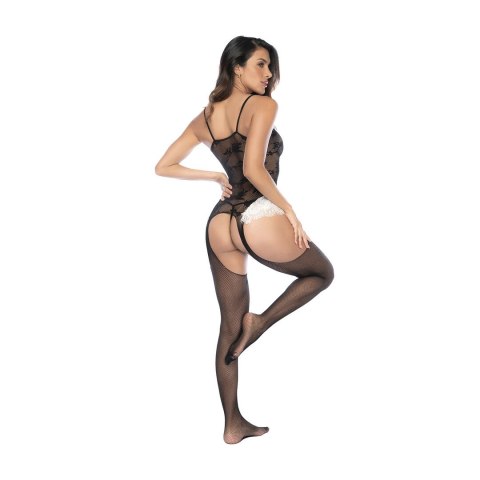 Mapale Maid Fishnet Bodystocking czarno-biały, uniwersalny rozmiar
