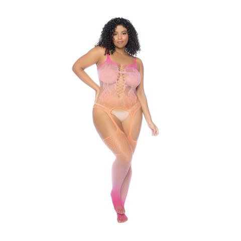Mapele Floral Ombre Bodystocking Queen Size Sunset kolorowy wzor