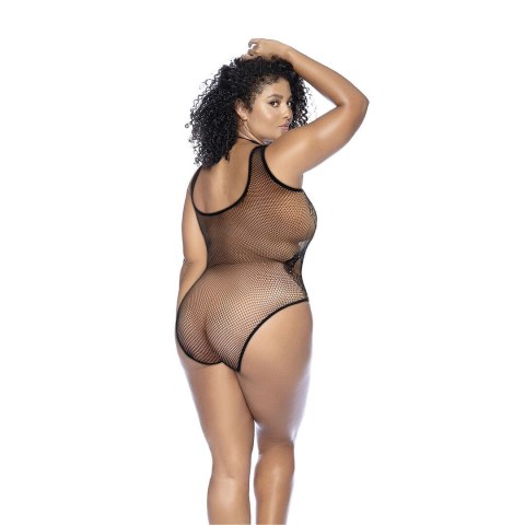 Mapele Snake Fishnet Body z Cyrkoniami Queen Size Czarny