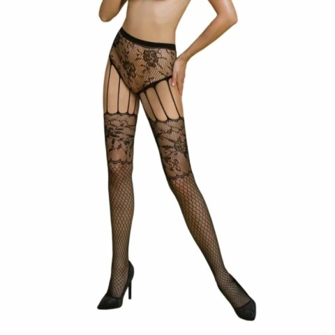 Passion ECO S004 Bodystocking Czarny - Ekologiczny Komfort i Styl One Size