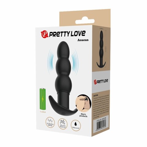 Pretty Love AEAEAS - silikonowy wibrujący korek analny, 10 trybow, czarny