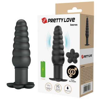 Pretty Love Imron - Wibrujący korek analny, silikonowy, 10 trybow, czarny