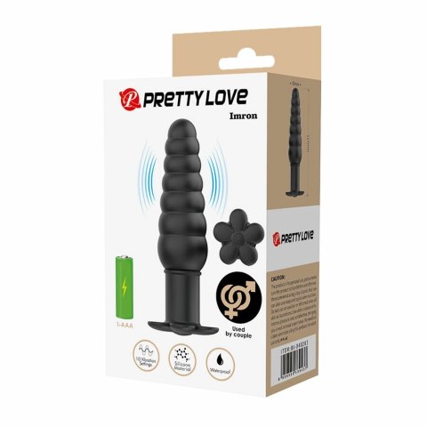 Pretty Love Imron - Wibrujący korek analny, silikonowy, 10 trybow, czarny